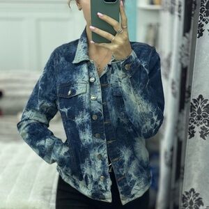 Blue Tie-Dye Denim Jacket